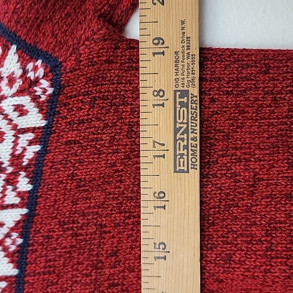 Ground Control Red & White Variegated Knit Pullover Sweater Youth XL - Picture 7 of 11